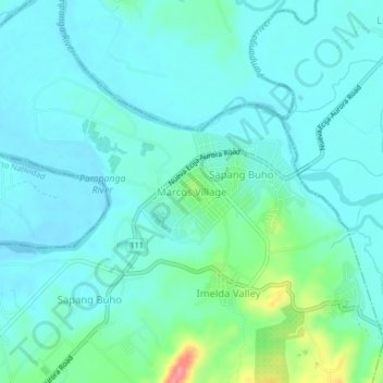 Marcos Village topographic map, elevation, terrain
