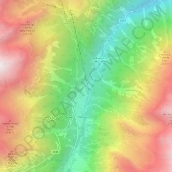 Trafoi topographic map, elevation, terrain