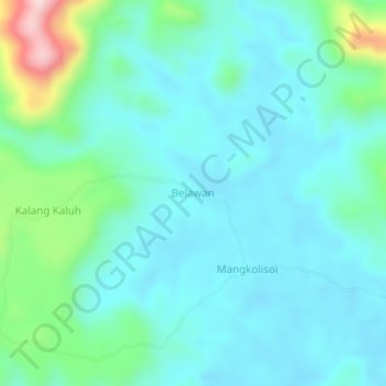 Belawan topographic map, elevation, terrain