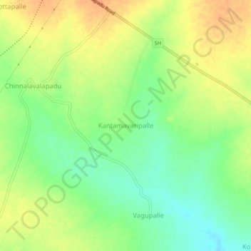 Kantamavaripalle topographic map, elevation, terrain