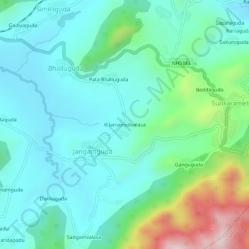 Kilamamidivalasa topographic map, elevation, terrain