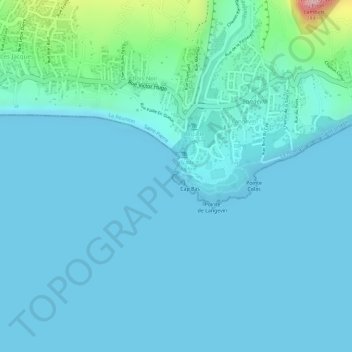 Cale de Langevin topographic map, elevation, terrain