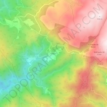 Frágua topographic map, elevation, terrain