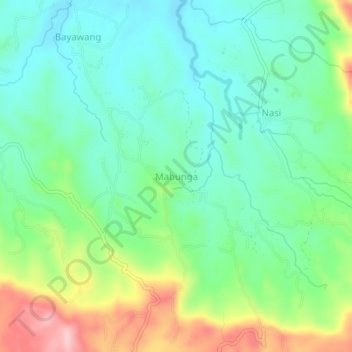 Mabunga topographic map, elevation, terrain