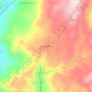 Wilderness topographic map, elevation, terrain