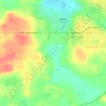 Waterloo Marsh topographic map, elevation, terrain