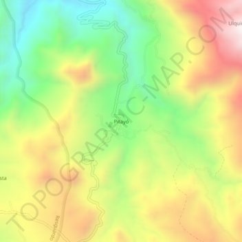 Pitayó topographic map, elevation, terrain