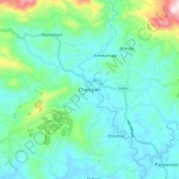 Chemperi topographic map, elevation, terrain