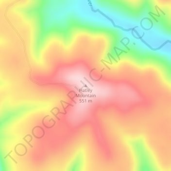 Hatley Mountain topographic map, elevation, terrain