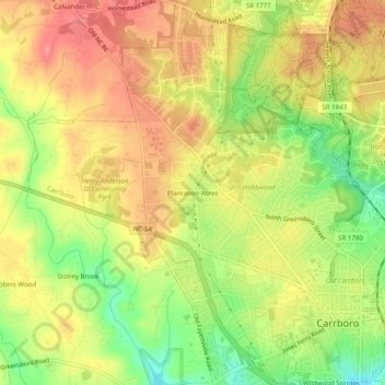 Plantation Acres topographic map, elevation, terrain