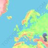 Europe topographic map, elevation, terrain