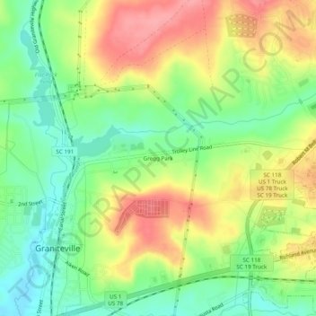 Gregg Park topographic map, elevation, terrain