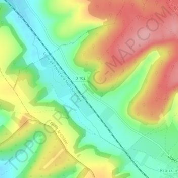 Abois topographic map, elevation, terrain
