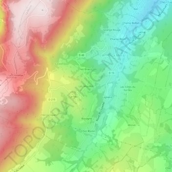 Les Mouilles topographic map, elevation, terrain