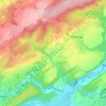 Septon topographic map, elevation, terrain