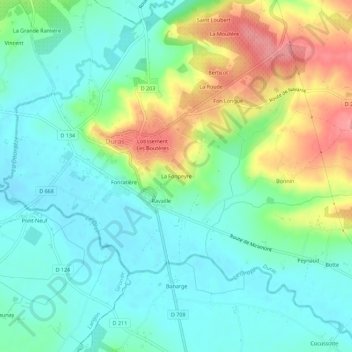 La Fonpeyre topographic map, elevation, terrain