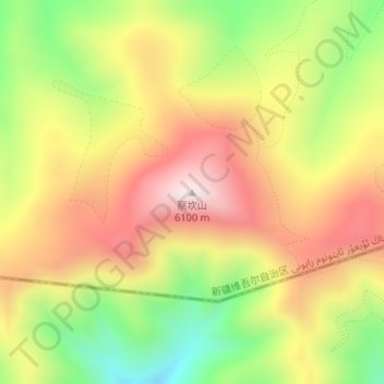 察坎山 topographic map, elevation, terrain