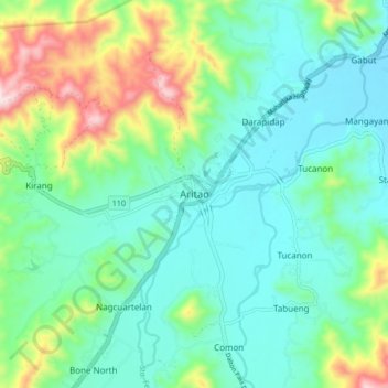 Aritao topographic map, elevation, terrain