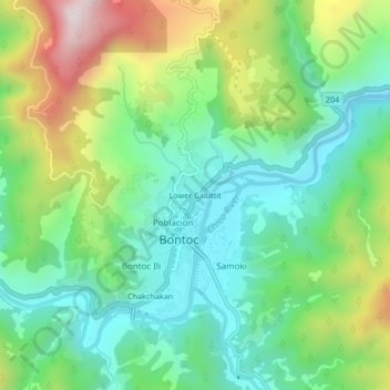 Lower Caluttit topographic map, elevation, terrain
