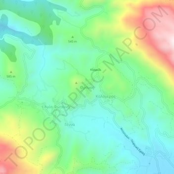 Thronos topographic map, elevation, terrain