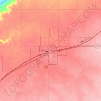 Bow Island topographic map, elevation, terrain