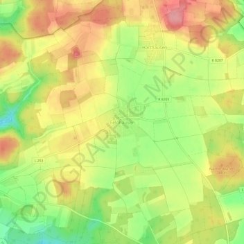 Feldhausen topographic map, elevation, terrain