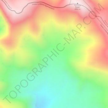 Patah topographic map, elevation, terrain