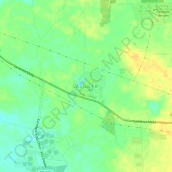 Villa Gautier topographic map, elevation, terrain