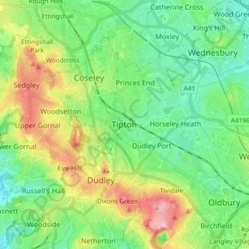 Tipton topographic map, elevation, terrain