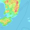 Berga strand topographic map, elevation, terrain