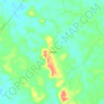 Cordoba topographic map, elevation, terrain