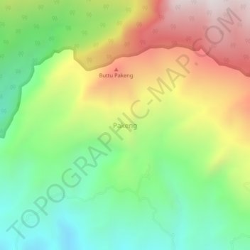Pakeng topographic map, elevation, terrain