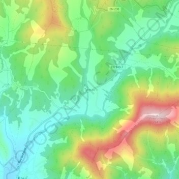 Taliscas topographic map, elevation, terrain