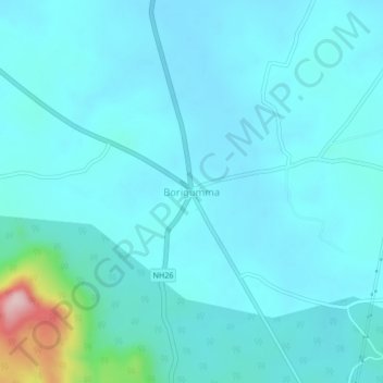 Borigumma topographic map, elevation, terrain