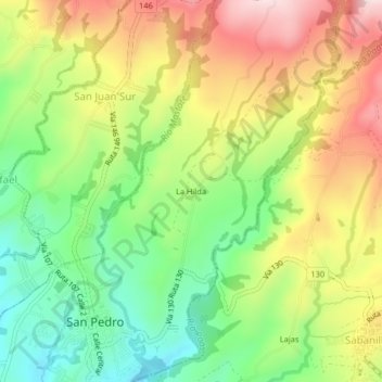 La Hilda topographic map, elevation, terrain