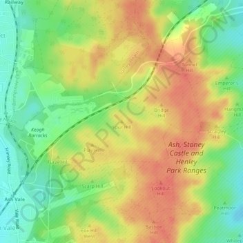 Spur Hill topographic map, elevation, terrain