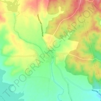 Veer topographic map, elevation, terrain