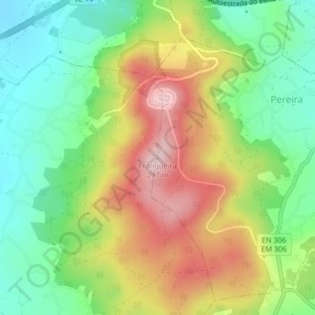 Franqueira topographic map, elevation, terrain