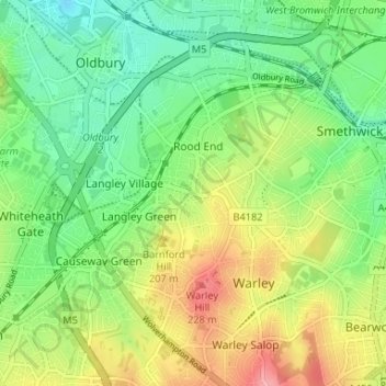 Merrivale topographic map, elevation, terrain