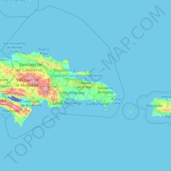 Hato Mayor topographic map, elevation, terrain