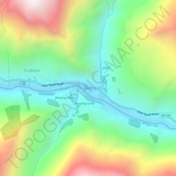 Thirot topographic map, elevation, terrain