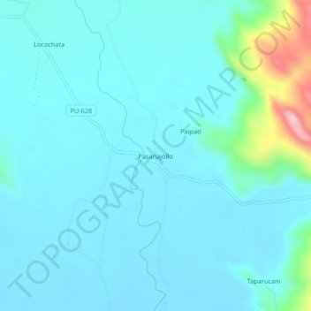 Pasanajollo topographic map, elevation, terrain