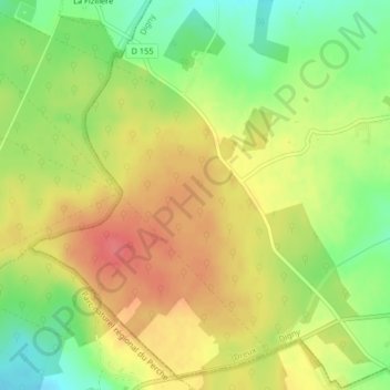 Bois des Hauts Cornets topographic map, elevation, terrain