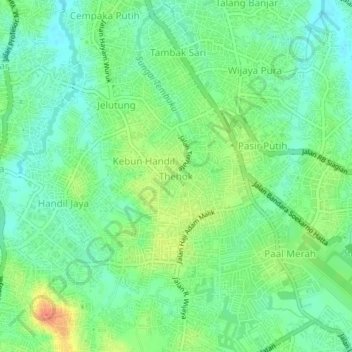 Thehok topographic map, elevation, terrain
