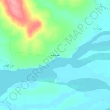 Mosowe topographic map, elevation, terrain