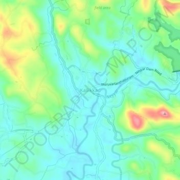 Kallikkad topographic map, elevation, terrain
