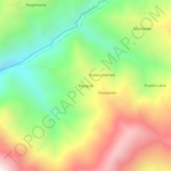 Pisuquia topographic map, elevation, terrain