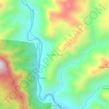 Passembuk topographic map, elevation, terrain