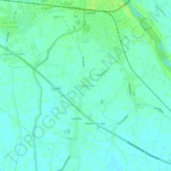 Vangadizza topographic map, elevation, terrain