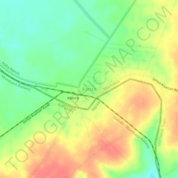 Konza topographic map, elevation, terrain